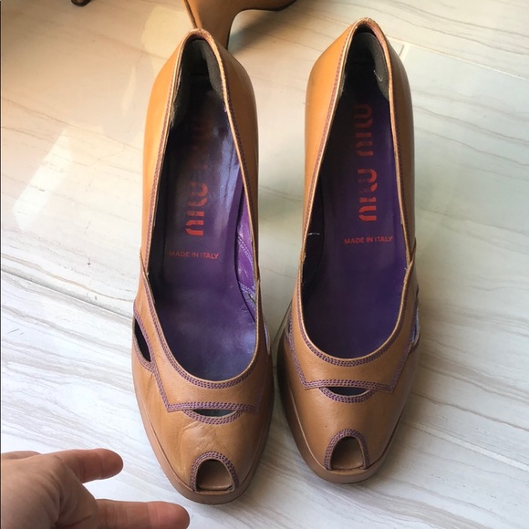 Miu Miu camel platforms 36 - Picture 1 of 6
